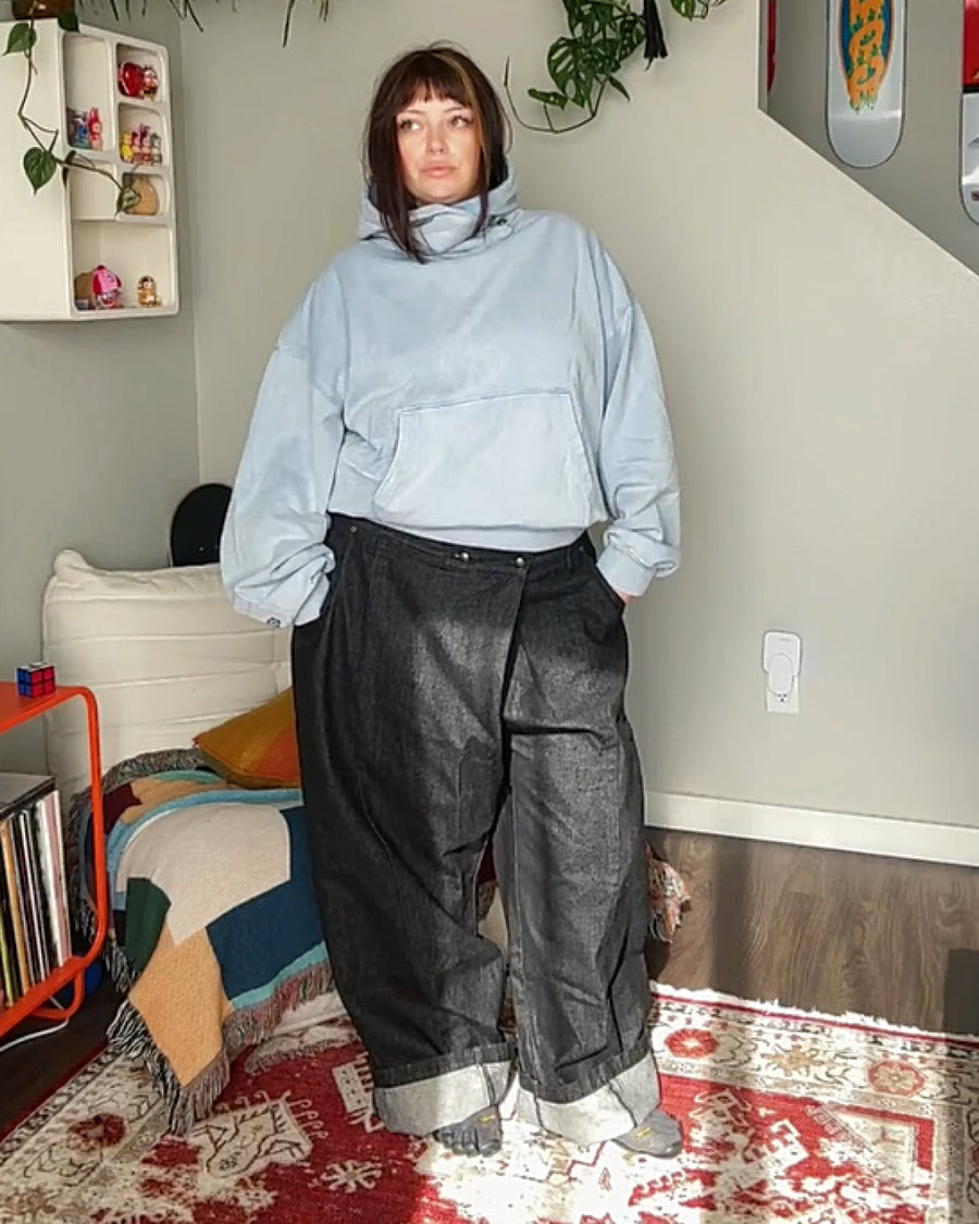 BLACK HANBOK DENIM PANTS — size XXL