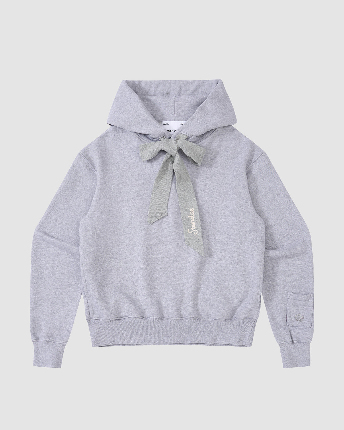 HEATHER GREY KNIT TIE HOODIE – Sundae School