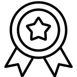 A medal icon with a star inside