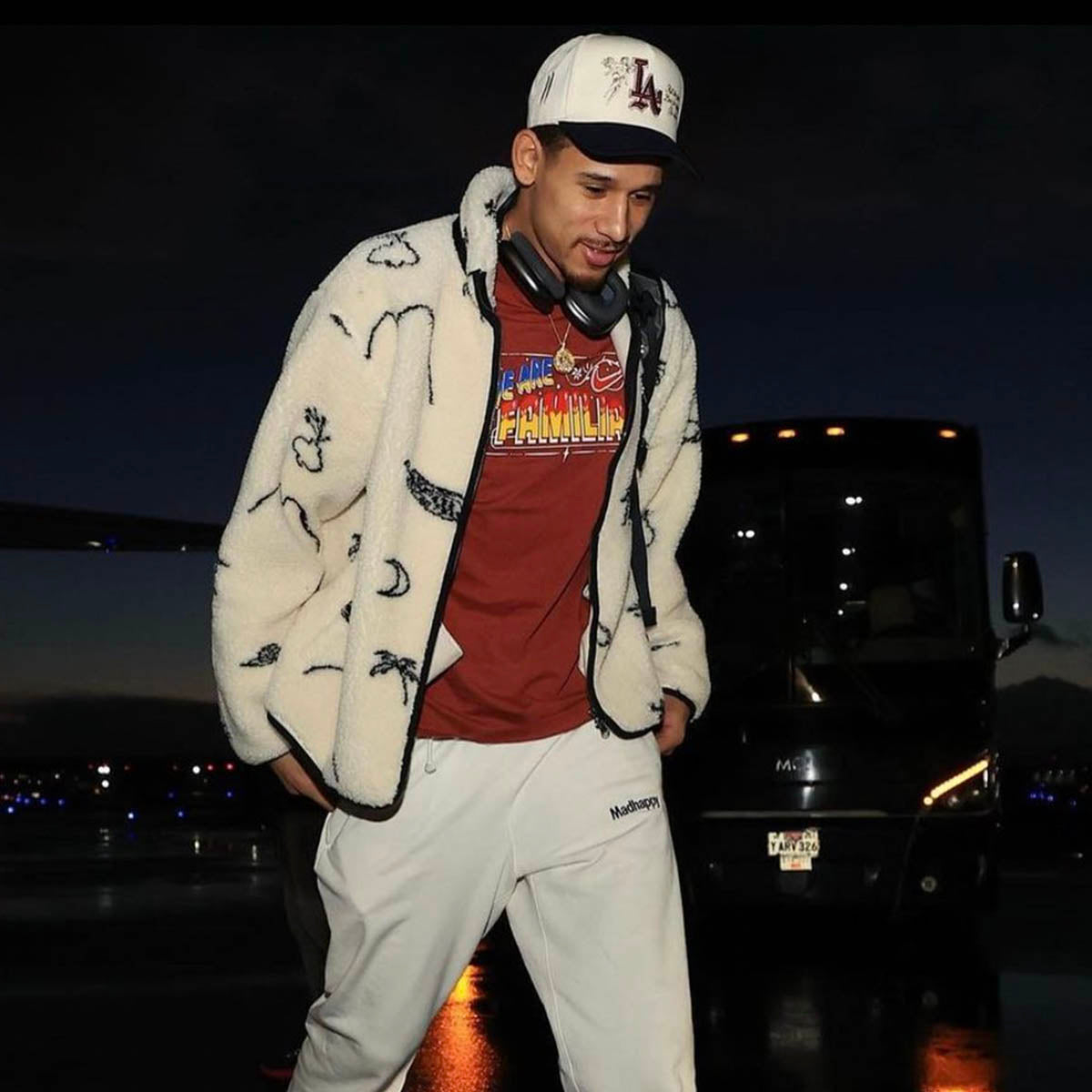 Juan Toscano Anderson wearing Kiwa Fleece Zip-Up