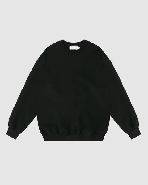 Black 3-Stash Pocket Crewneck