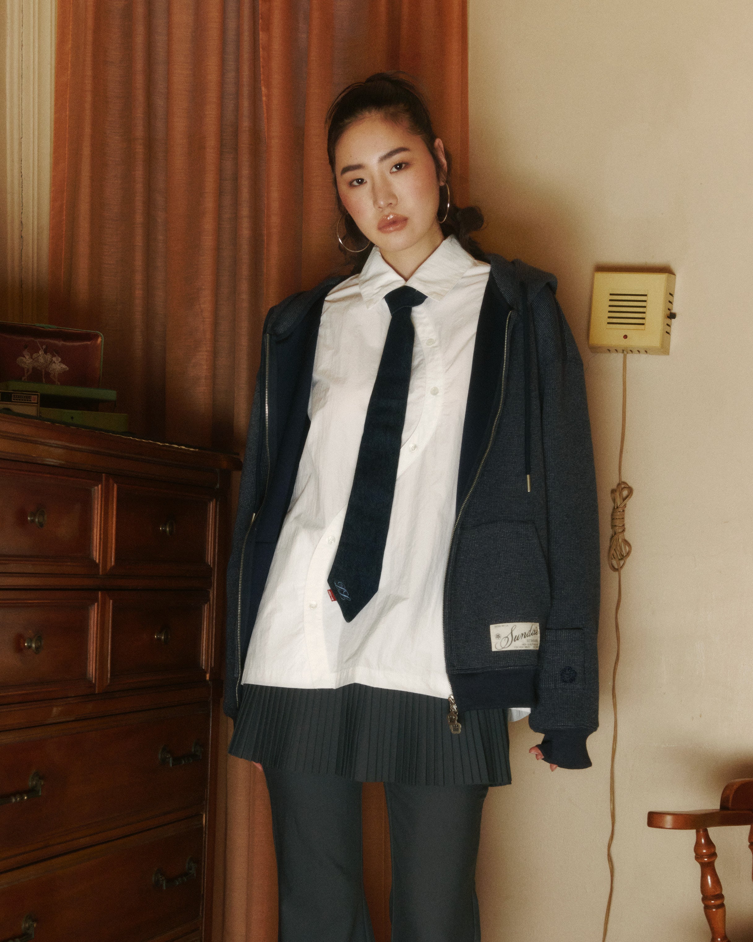 WHITE YIN YANG DRESS SHIRT