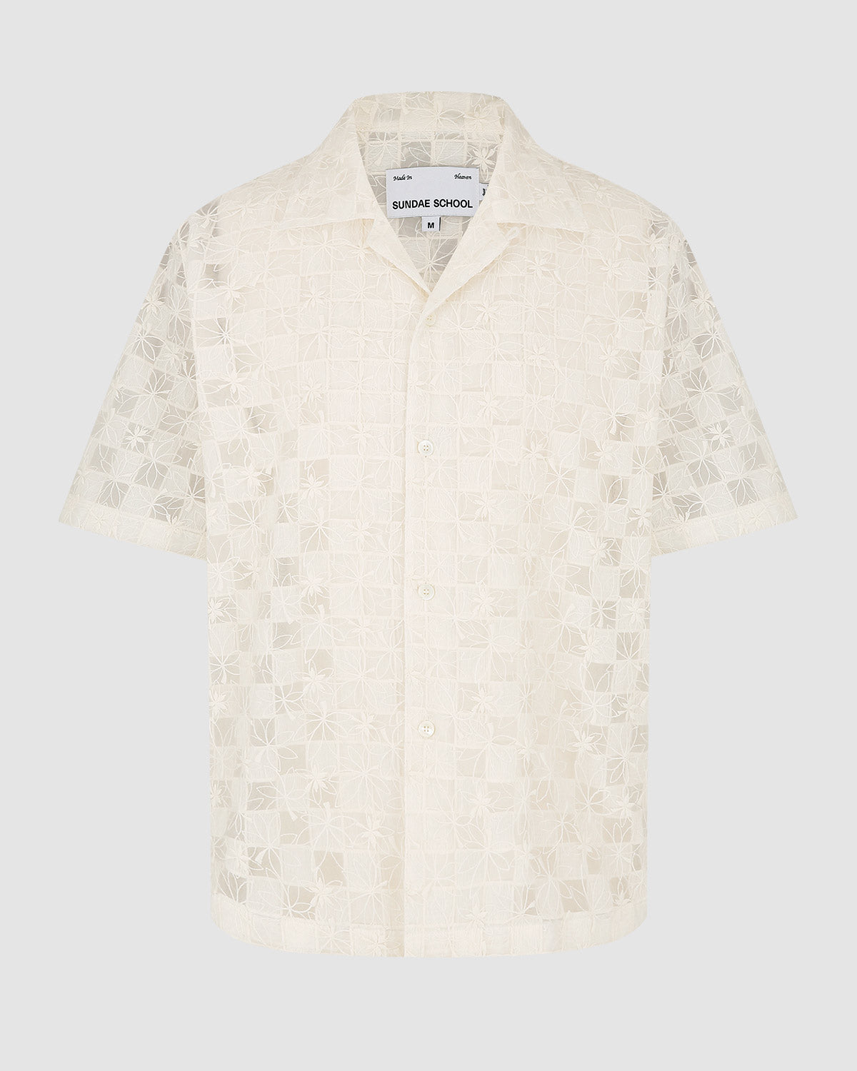 Ivory Double Layered Checkered Lace Shirt – Sundae School