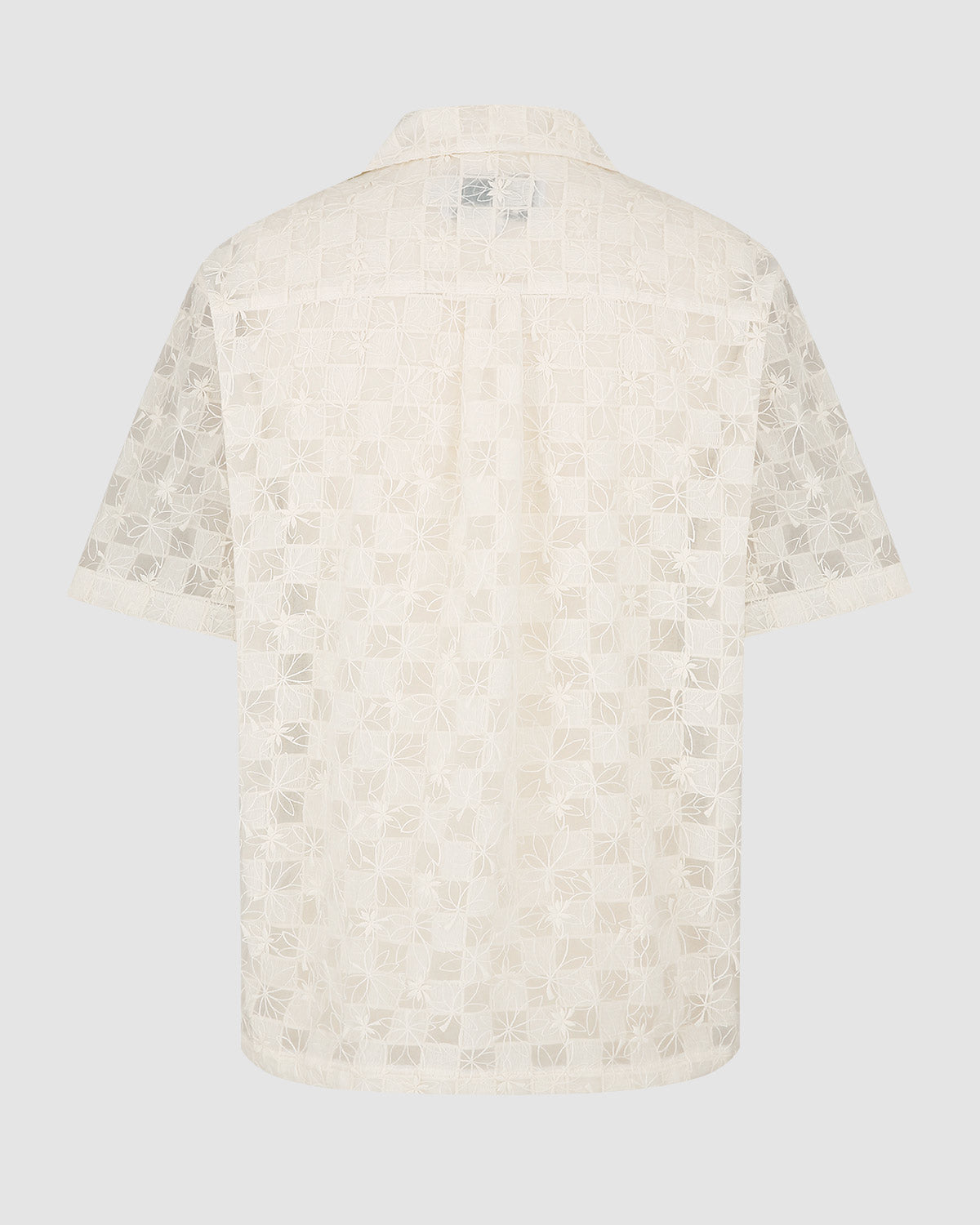 Ivory Double Layered Checkered Lace Shirt