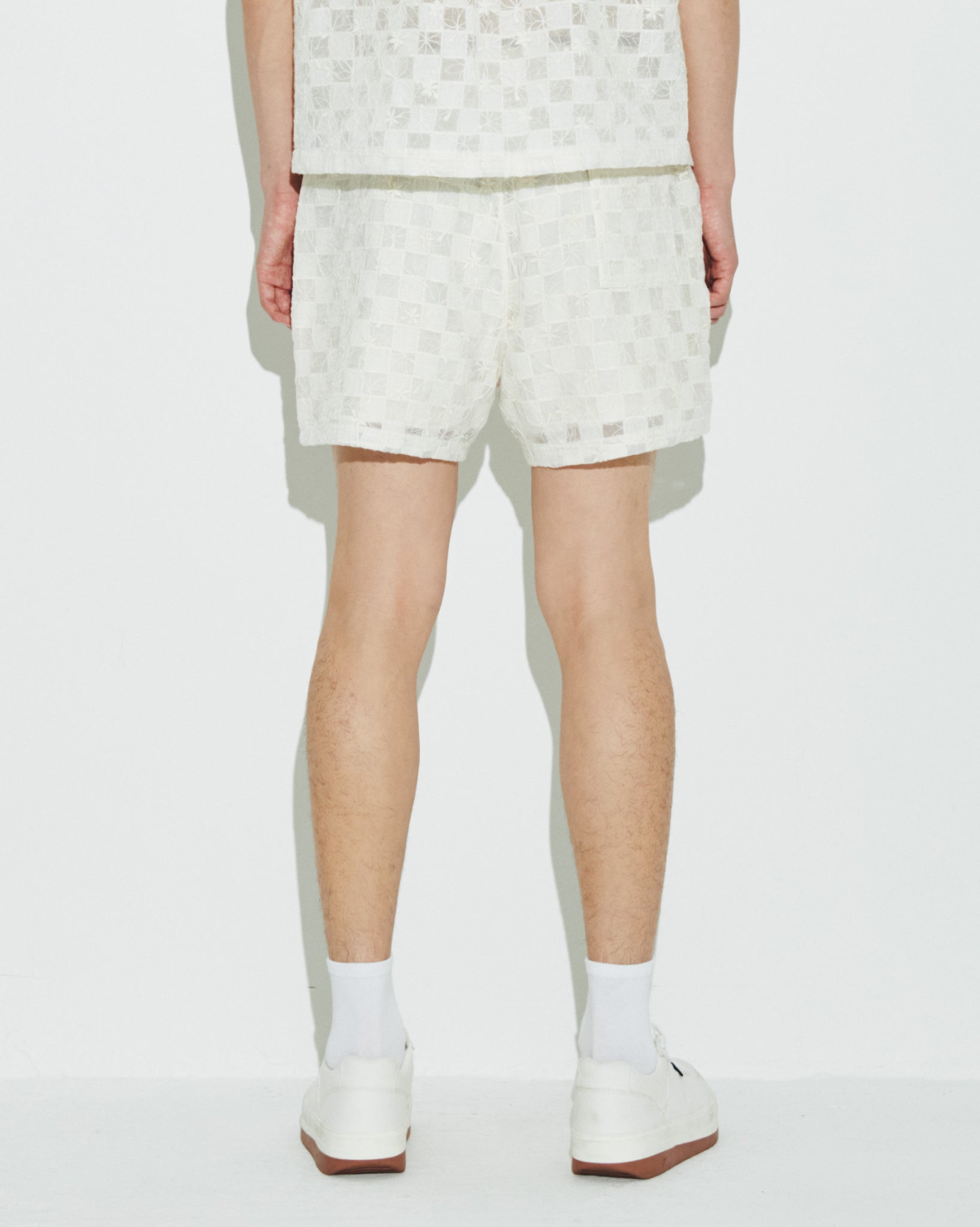 Decoy - Long Lace Shorts White