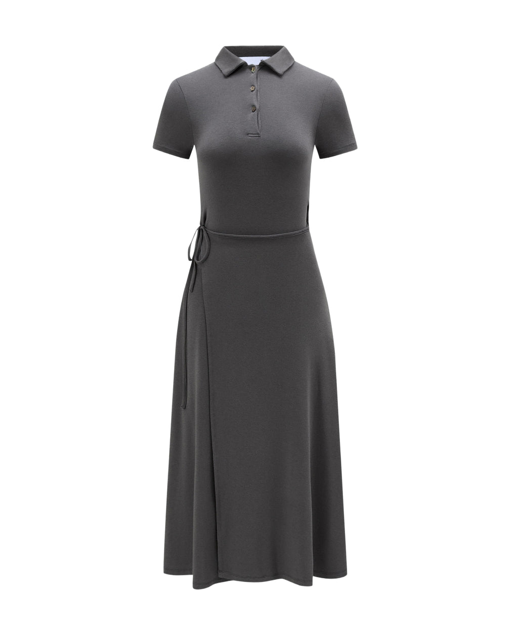 grey polo dress DARK CINDY M group_size:plus:plus-size-emily-straight-leg-pants-L09035W-black Red Dress With Train lo rolled hem and Color:Black/Ivory