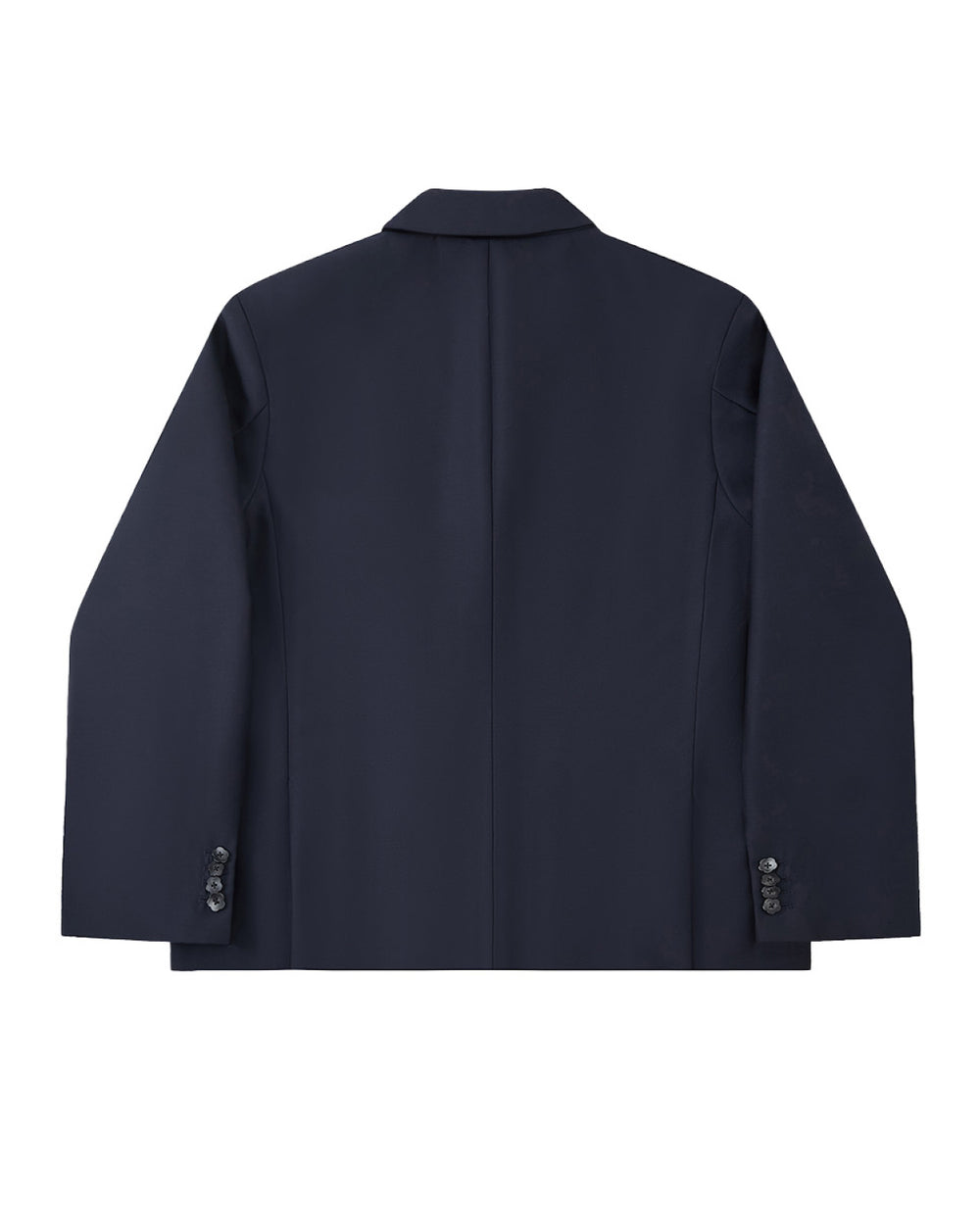 Back flat lay of the Sundae School NAVY DOUBLE DUTY BLAZER, a relaxed navy blazer.