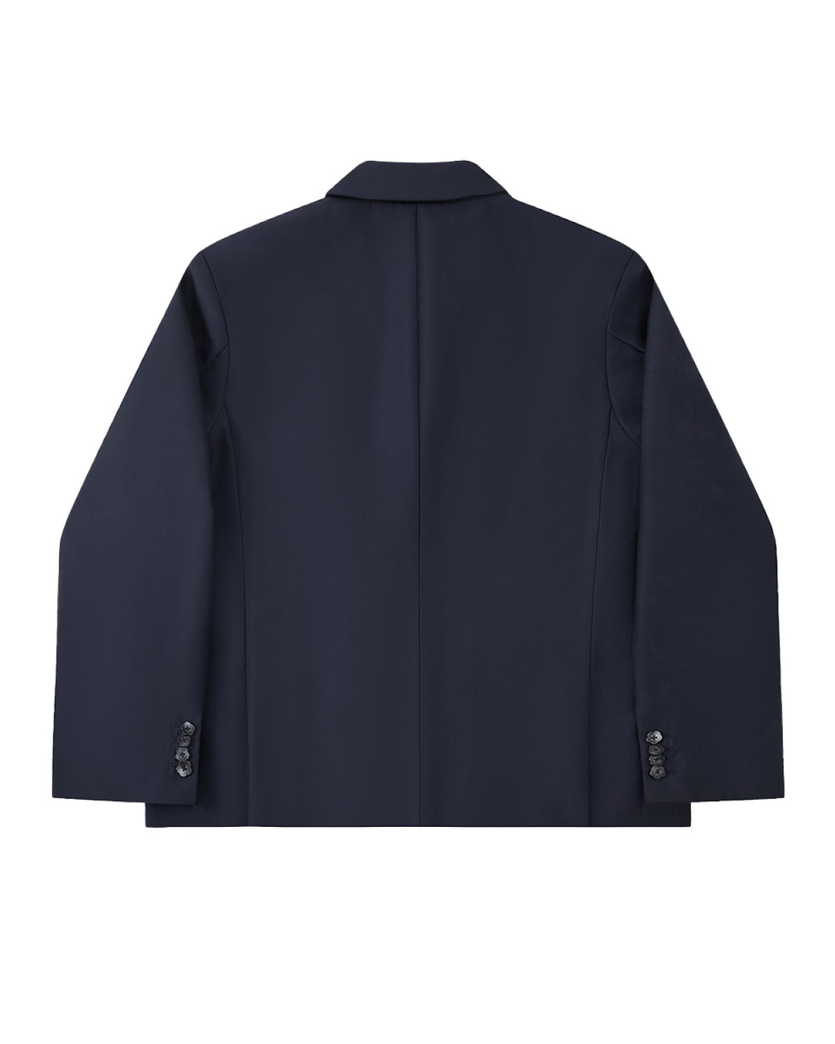 Back flat lay of the Sundae School NAVY DOUBLE DUTY BLAZER, a relaxed navy blazer.