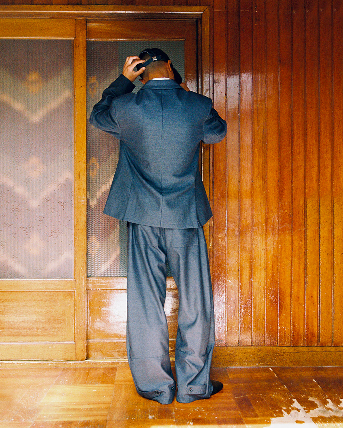 CHARCOAL PLEATED HANBOK SLACKS
