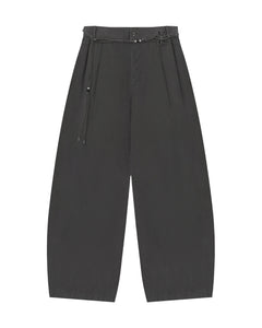 CHARCOAL FLOWER NORIGAE LINEN TROUSERS