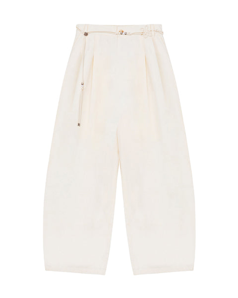 パンツ 1990s Euro white Linen Trousers IVORY FLOWER NORIGAE LINEN TROUSERS – Sundae School