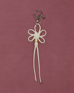 IVORY FLOWER KNOT KEYCHAIN