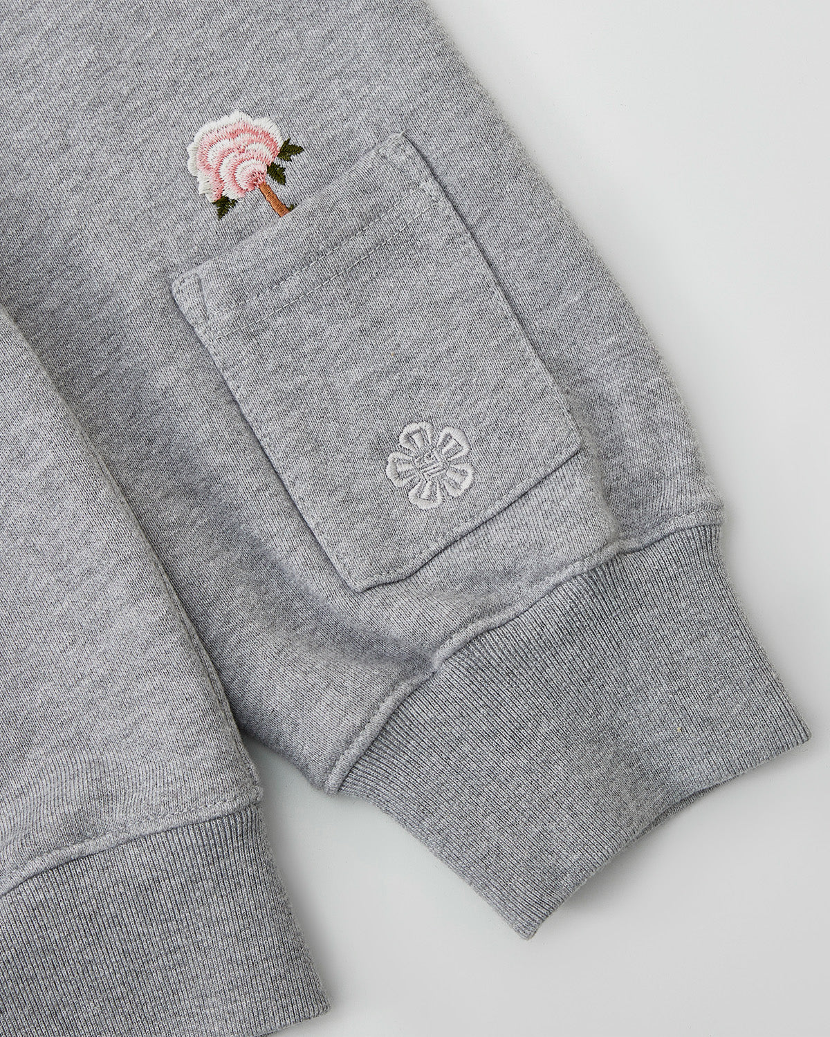 HEATHER GREY FLOWER KNOT ZIP UP HOODIE – Sundae School