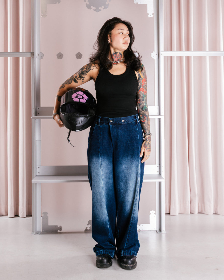 BLACK HANBOK DENIM PANTS — size S