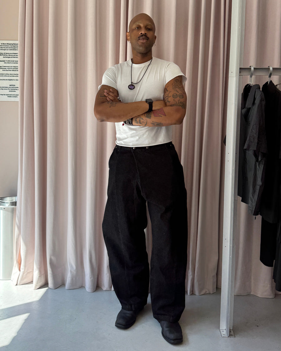 BLACK HANBOK DENIM PANTS — size XL