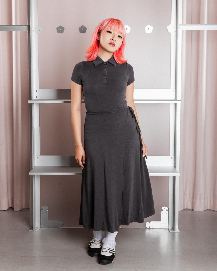 BLACK CINDY POLO DRESS — size S