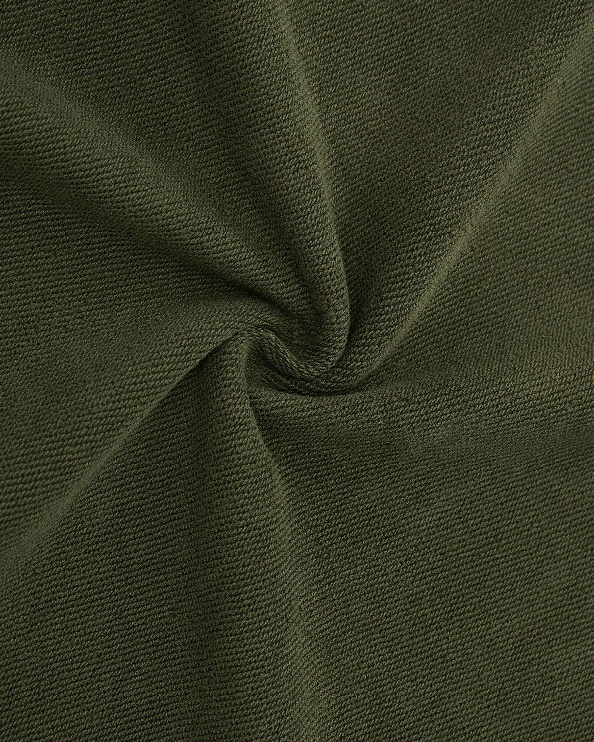 Close-up of the Sundae School KHAKI WRAP SWEATBAJI in olive green, showing its visible knit texture, gathered and twisted at the center for soft folds—evoking the look of cozy cotton sweatpants.