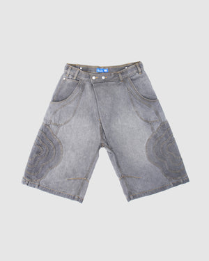 GREY MOCHI PANELED JORTS (x JOONIVERSE)