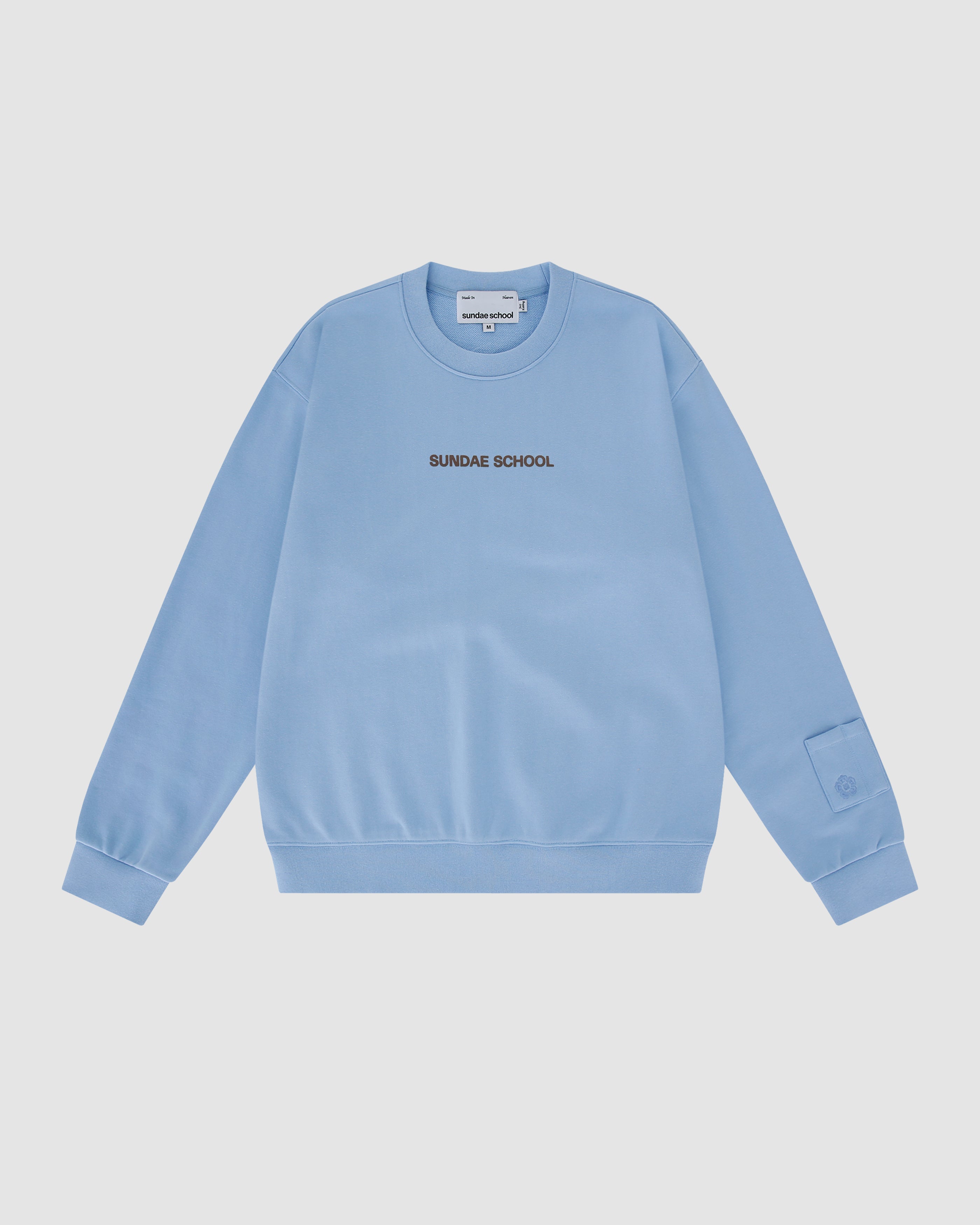 Skyblue/Brown Puff Ddul Logo Crewneck – Sundae School