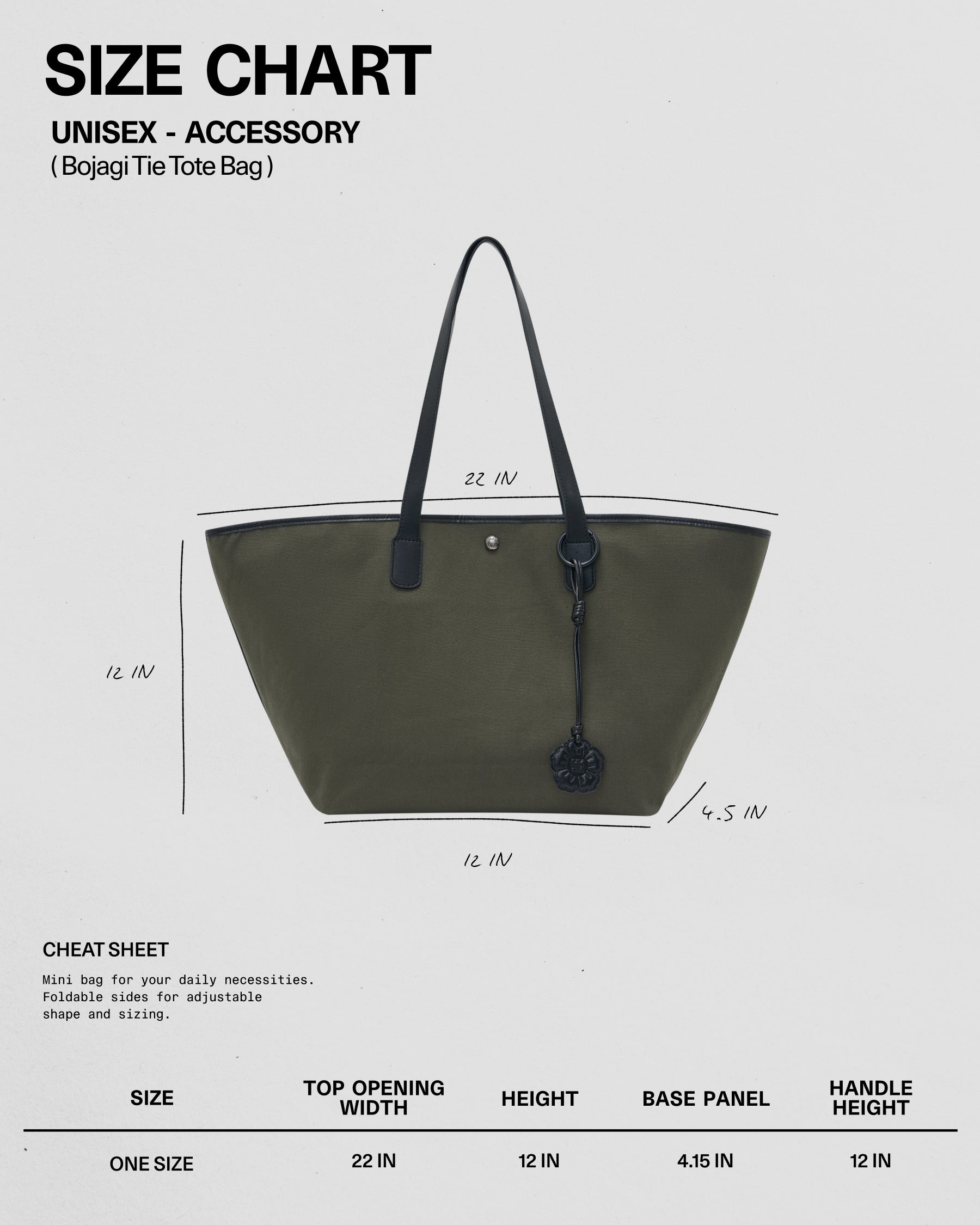 The Sundae School OLIVE BOJAGI TIE TOTE BAG is a roomy unisex tote—22