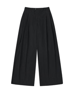 BLACK PLEATED UNIFORM SLACKS