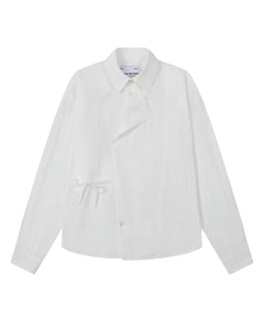 WHITE POPLIN TIE GORUM SHIRT