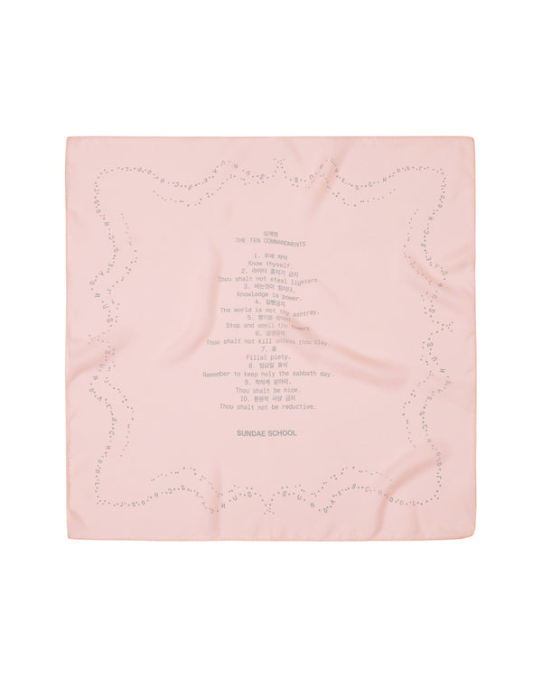 BABY PINK 10 COMMANDMENTS ORGANZA BANDANA