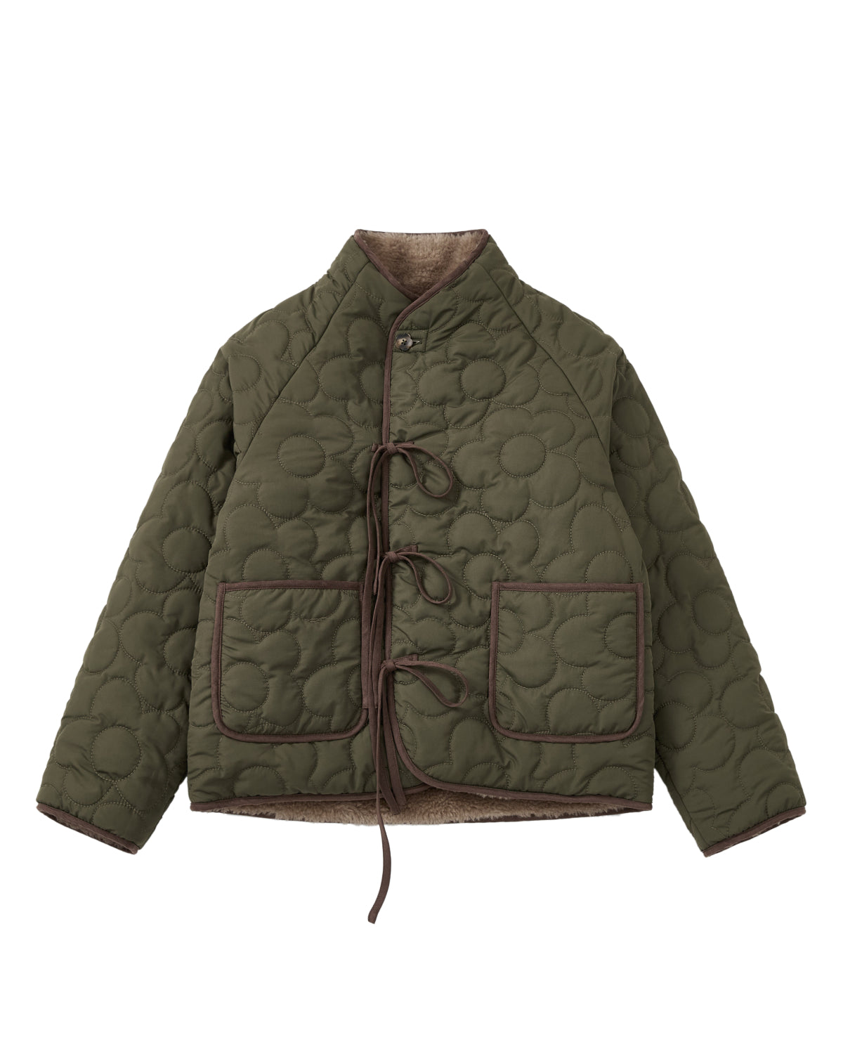 KHAKI REVERSIBLE FLOWER QUILTED JEOGORI FLEECE – Sundae School