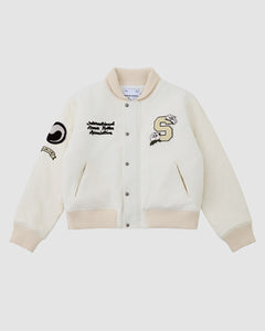 IVORY VARSITY JACKET