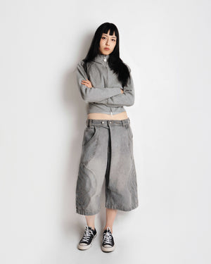GREY MOCHI PANELED JORTS (x JOONIVERSE)