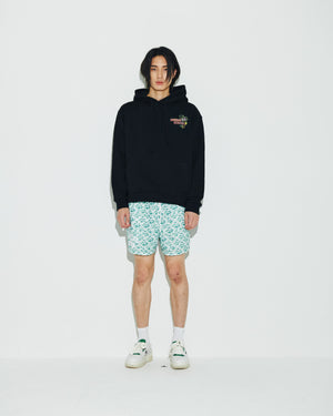 Green Lotus Flower Mesh Shorts