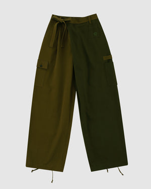 Olive Pleated Hanbok Cargo Pants