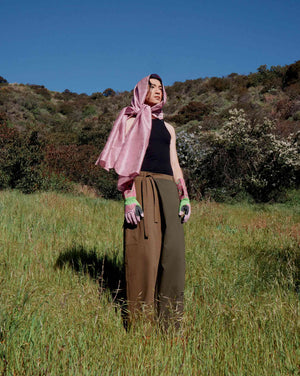 Olive Pleated Hanbok Cargo Pants