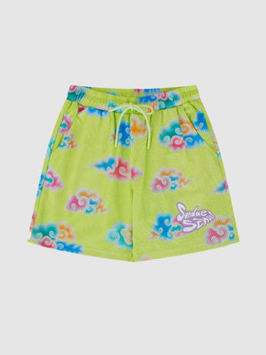 Neon Cloud Mesh Short